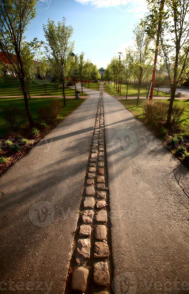 cykelväg längs Red River i Winnipeg foto