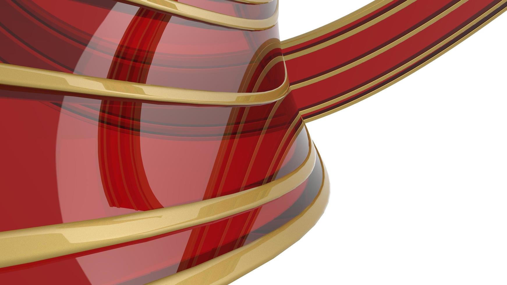 kurvor abstrakt bakgrund rött guld isolerade 3D-rendering illustration foto