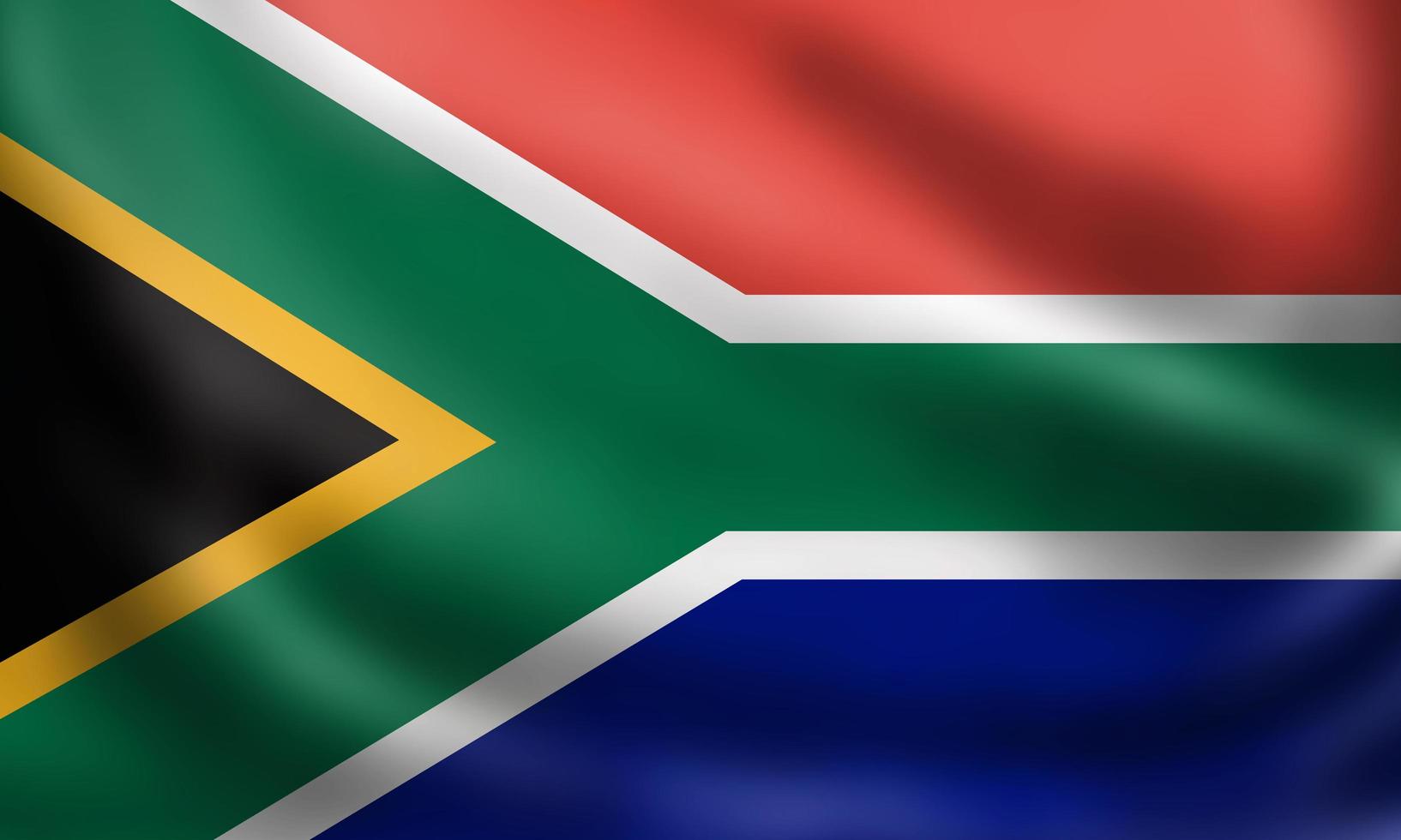 Sydafrikas nationella flagga. 3D-rendering viftande flagga högkvalitativ bild. ursprungliga färger, storlekar och former. foto