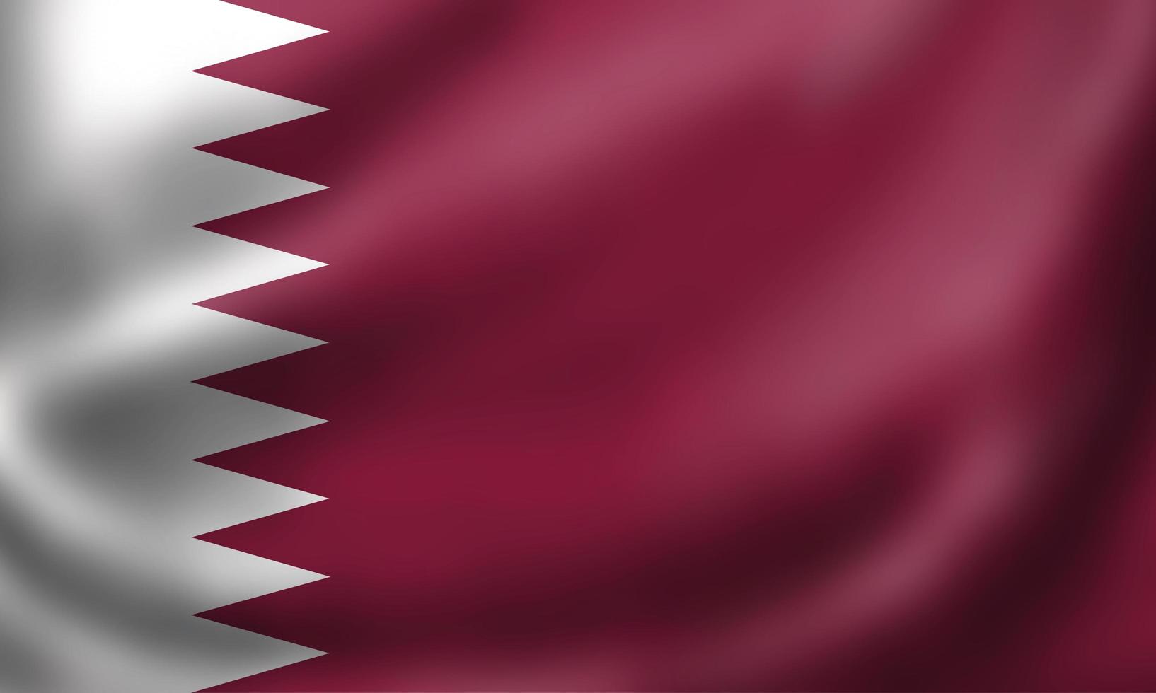 qatars nationella flagga. 3D-rendering viftande flagga högkvalitativ bild. ursprungliga färger, storlekar och former. foto