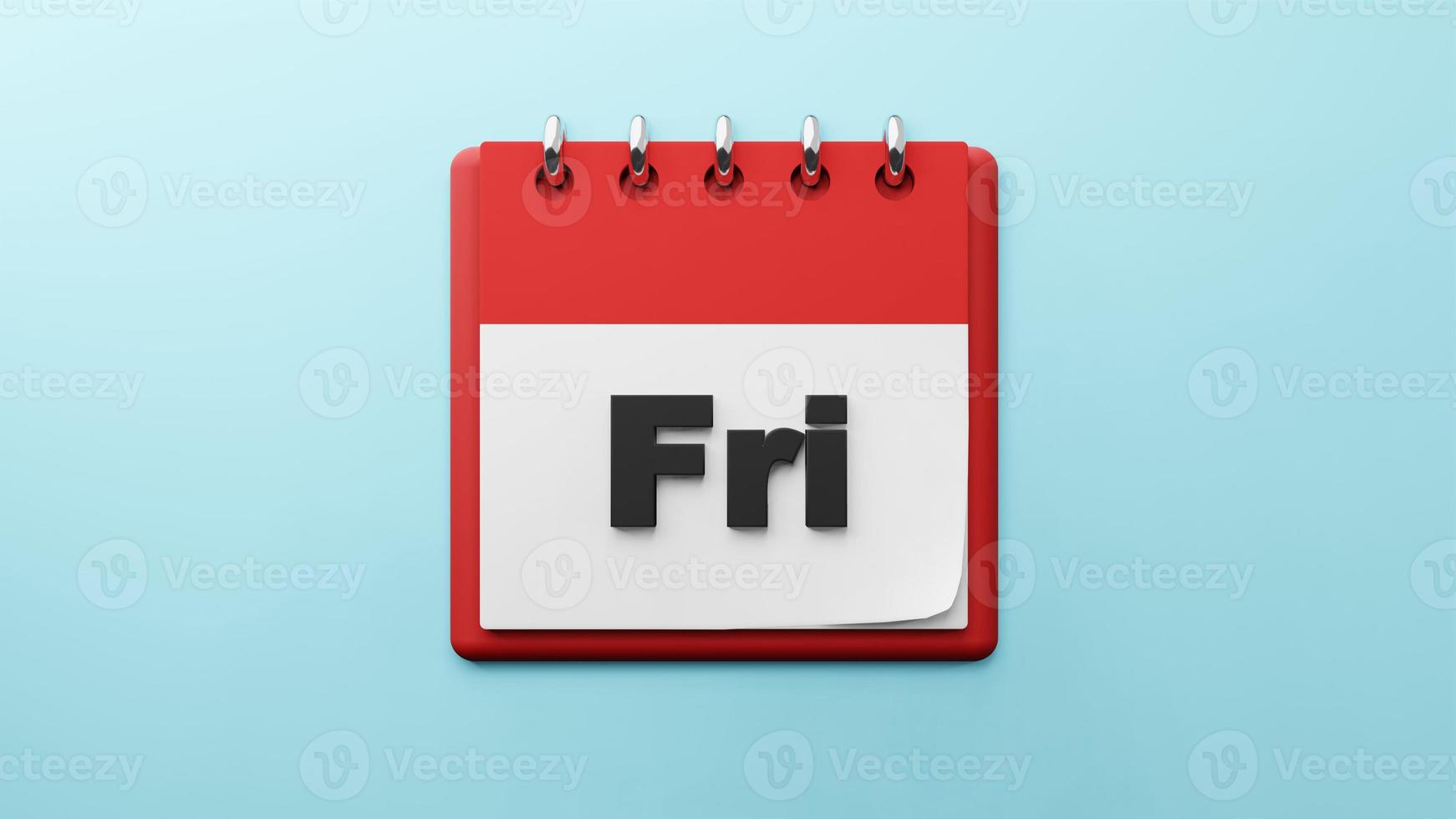 fredag fredag på papper skrivbord kalender 3d-rendering foto