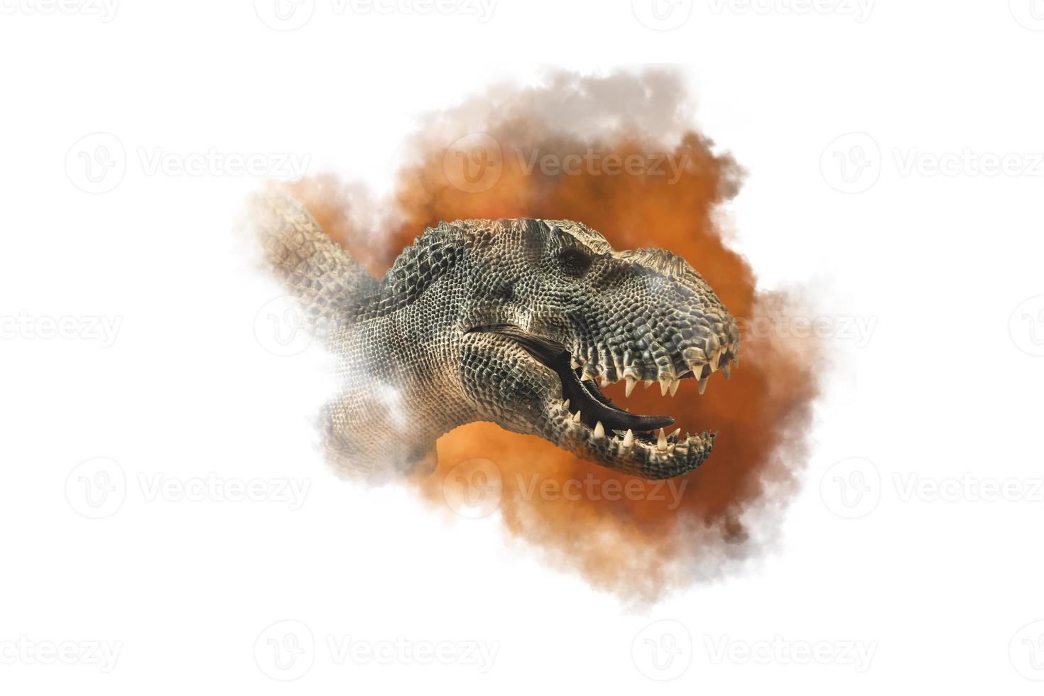 tyrannosaurus t-rex, dinosaurie på vit bakgrund foto