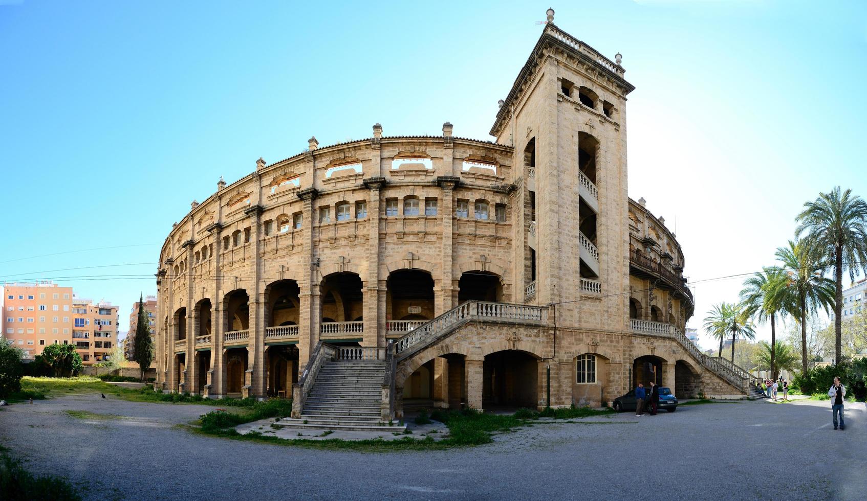 gamla antika stadion i mallorca panorama foto