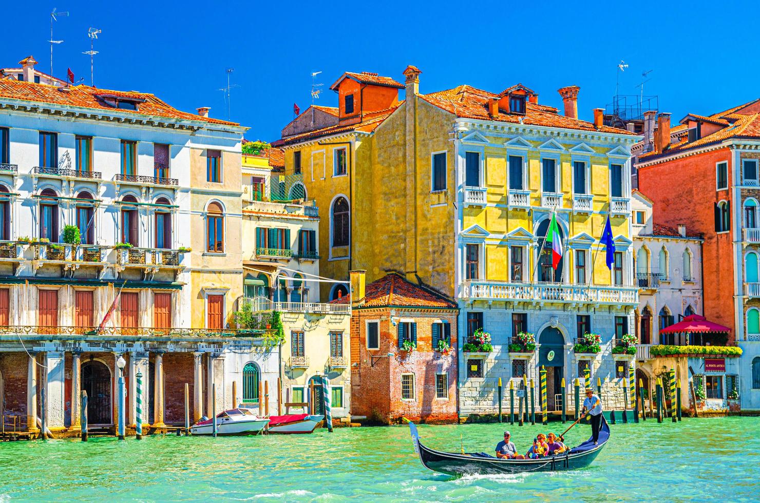 Venedig, Italien, 13 september 2019 Venedig stad med Canal Grande foto