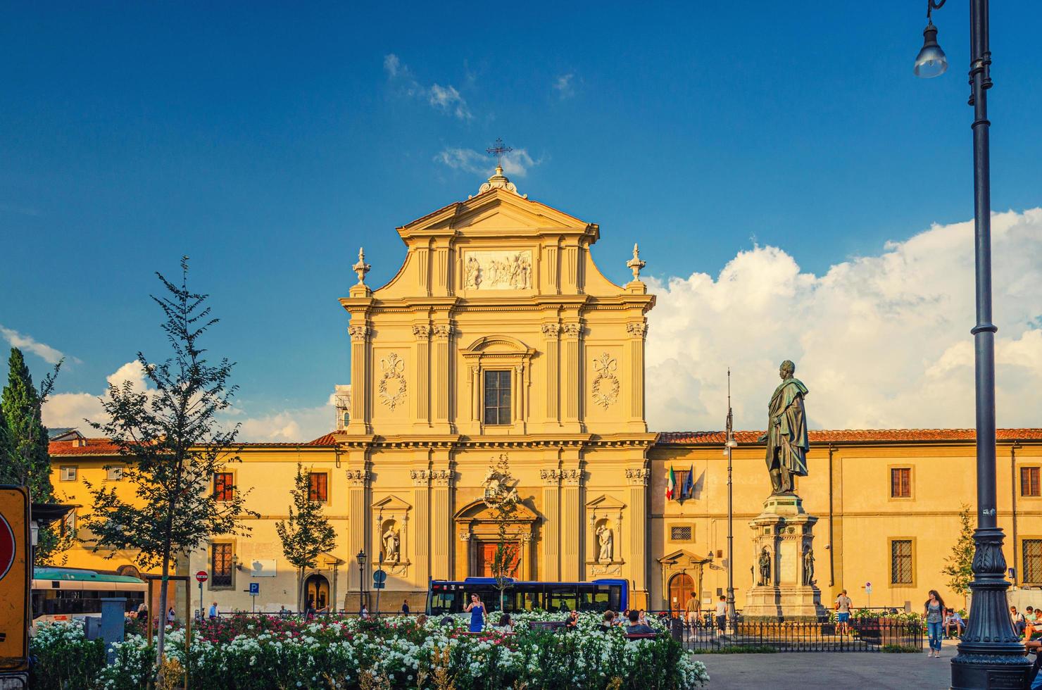 Florens, Italien, 15 september 2018 san marco religiösa komplex i Florens historiska centrum med basilica di san marco st mark engelska kyrkan foto