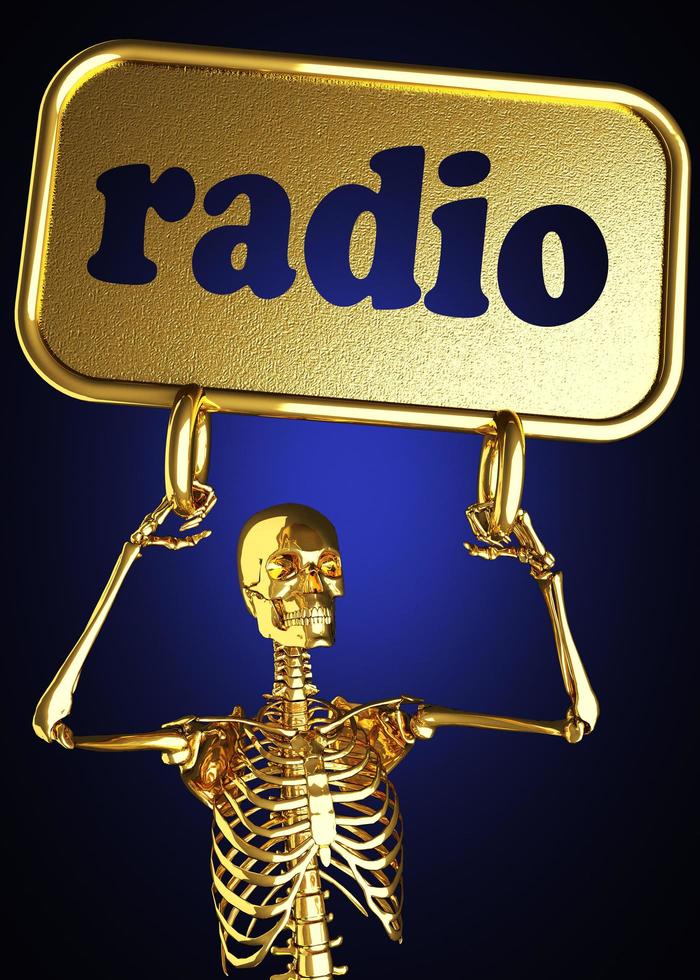 radioord och gyllene skelett foto