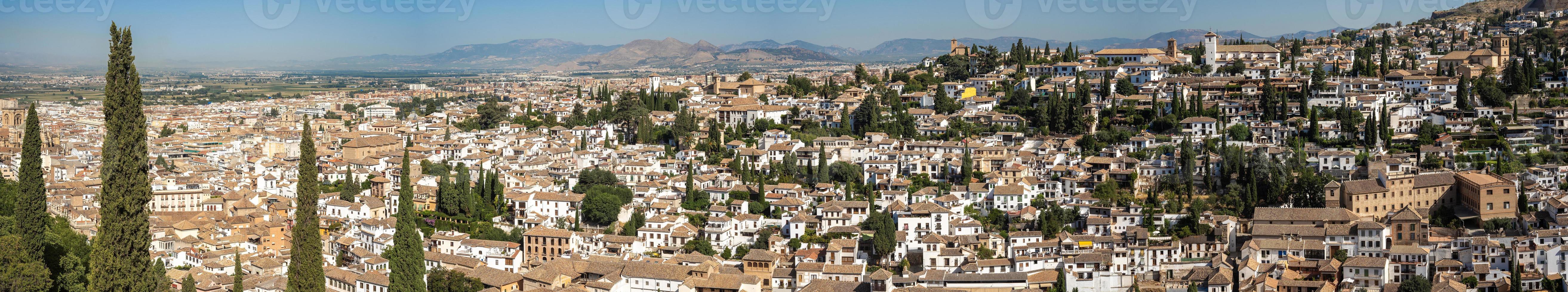albayzin-distriktet i Granada, Spanien, från tornen på alhambra foto