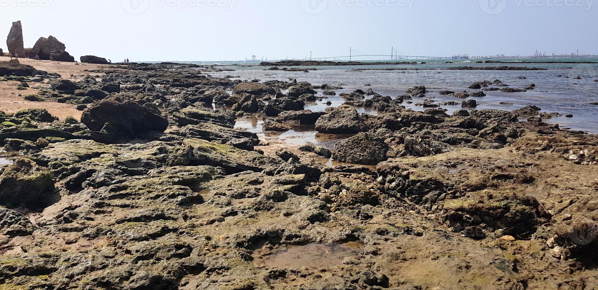 stranden av muren av puerto sherry foto