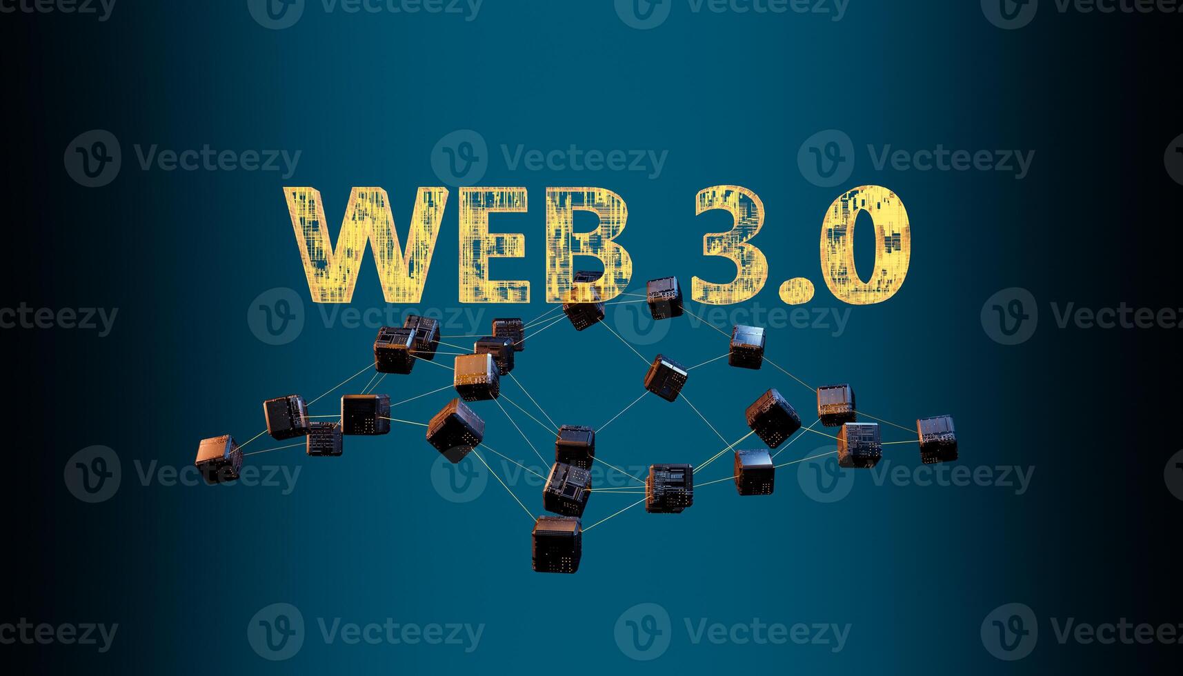 webb 3.0 abstrakt skylt med blockchain foto