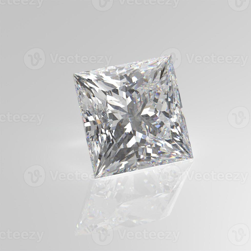 diamant ädelsten prinsessa 3d render foto