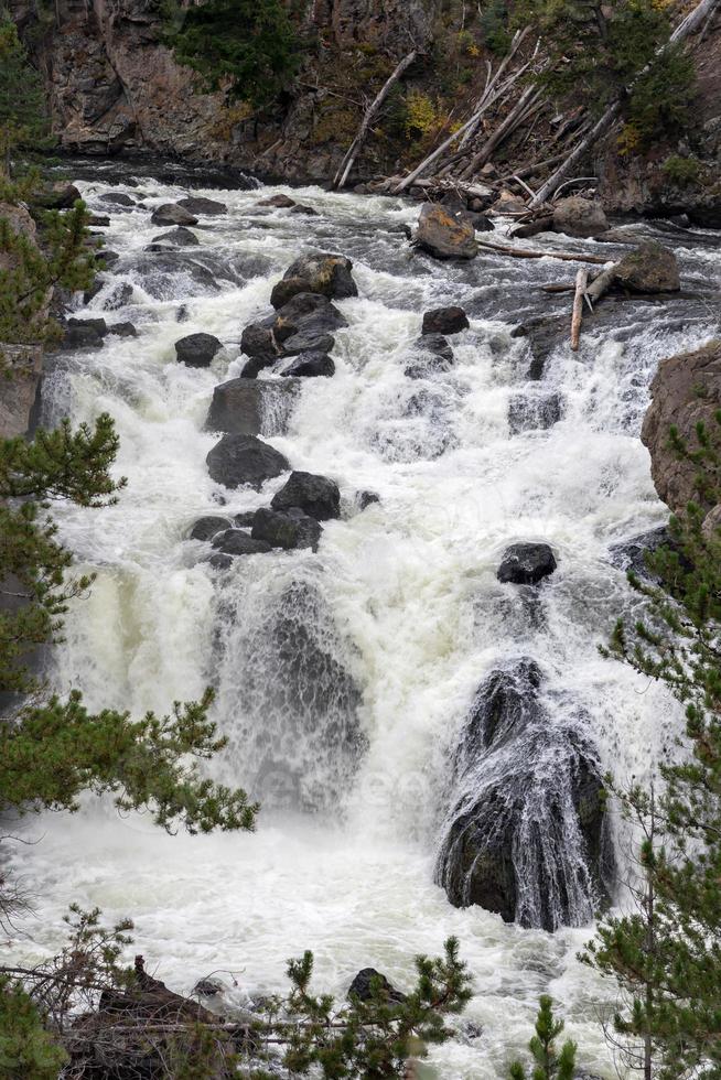 utsikt över eldhålsfall i Yellowstone foto