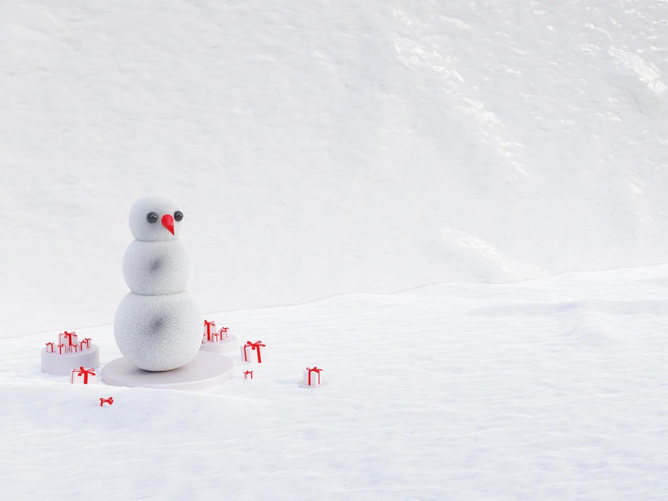 snögubbe med presentförpackning foto