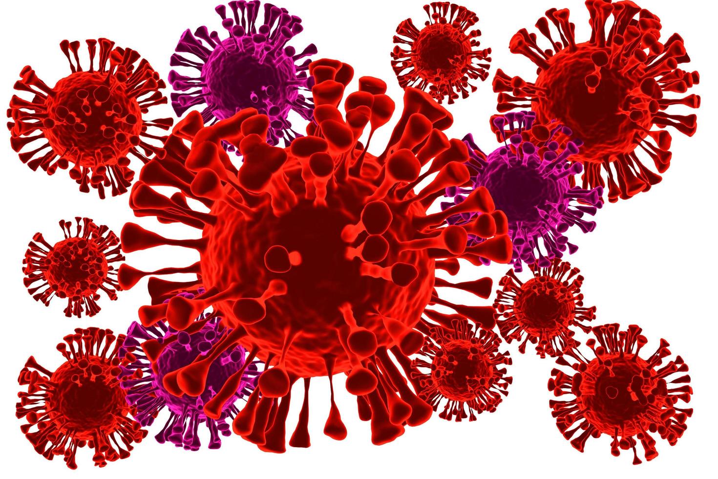virus covid-19 på vit bakgrund 3d render foto