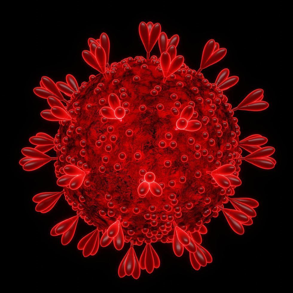 covid-19-virus muterar eller utvecklar en stam. 3D-rendering coronavirus koncept. mutation och överföring av virus över hela världen från alfa, delta och epsilon och omicron foto