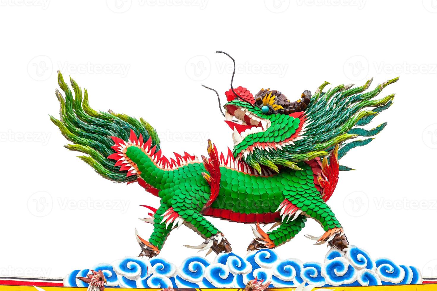 färgglad kinesisk drakhövdad enhörning foto