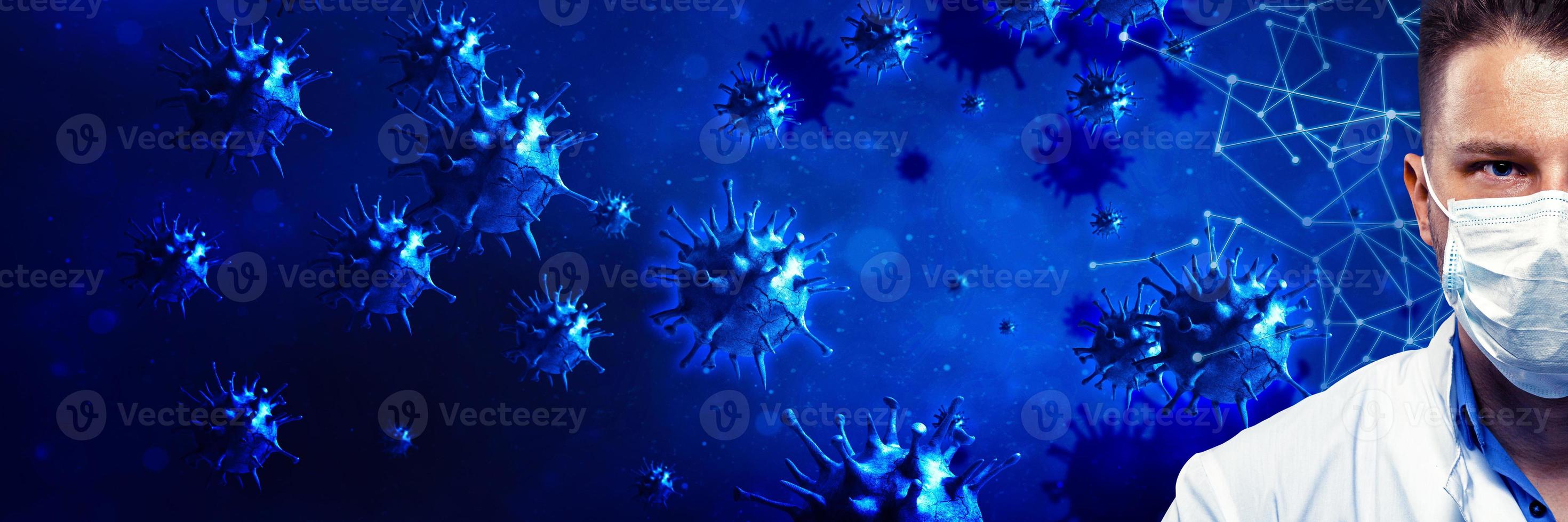 ung läkare mot nya coronavirus 2019-ncov-infektion. 3d illustration foto