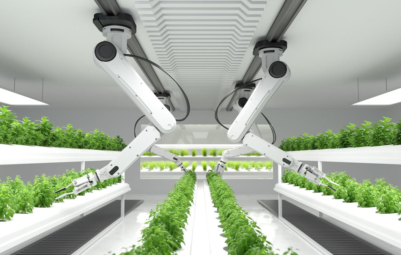 smart robotjordbrukskoncept, robotjordbrukare, jordbruksteknik, gårdsautomation. foto
