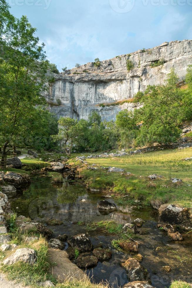 utsikt över landskapet runt malham cove i yorkshire dales nationalpark foto