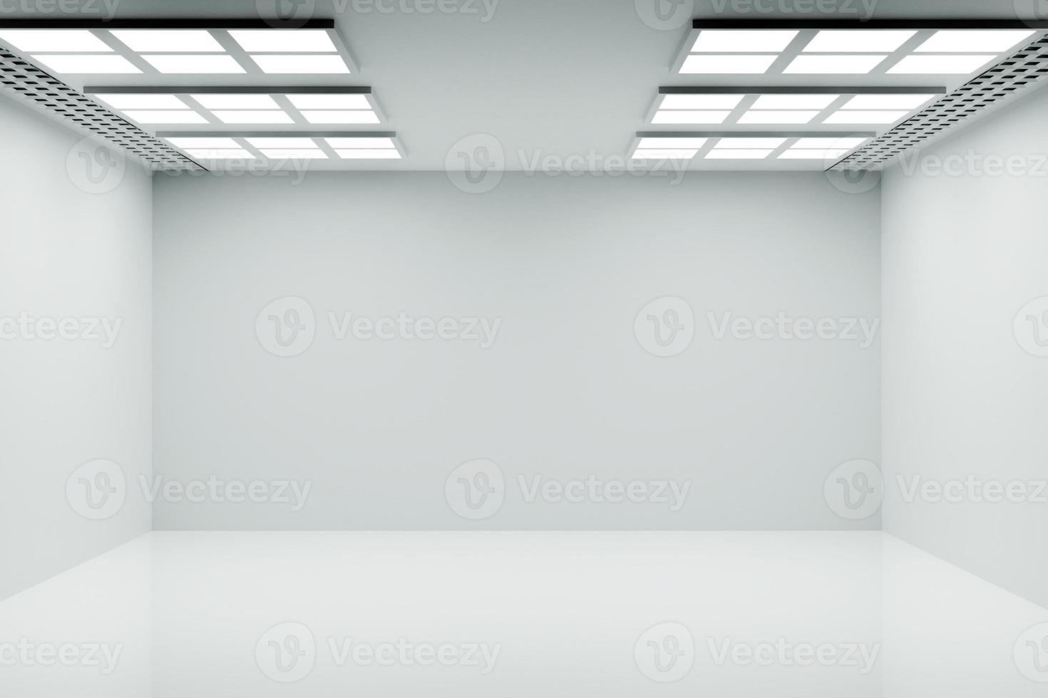tomt vitt rum med klart ljus foto
