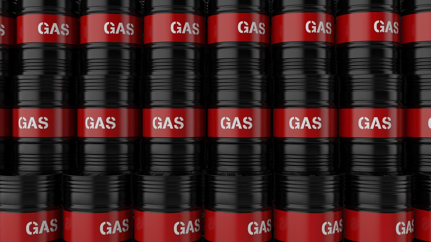 gas bränsle fat arrangerade i array staplade mot varandra 3d render illustration foto