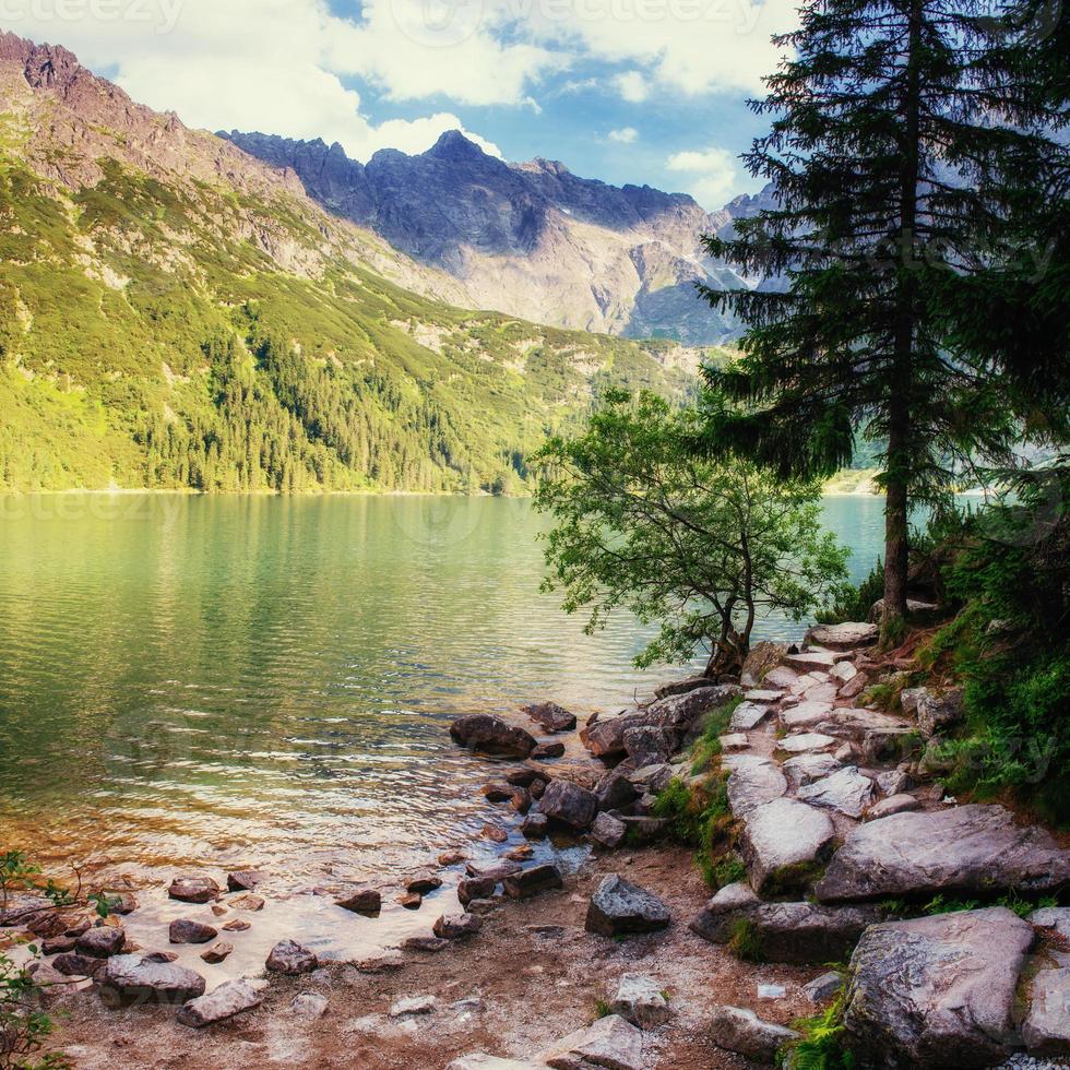 steniga berg vid solnedgången. dolomitalperna, Italien. foto