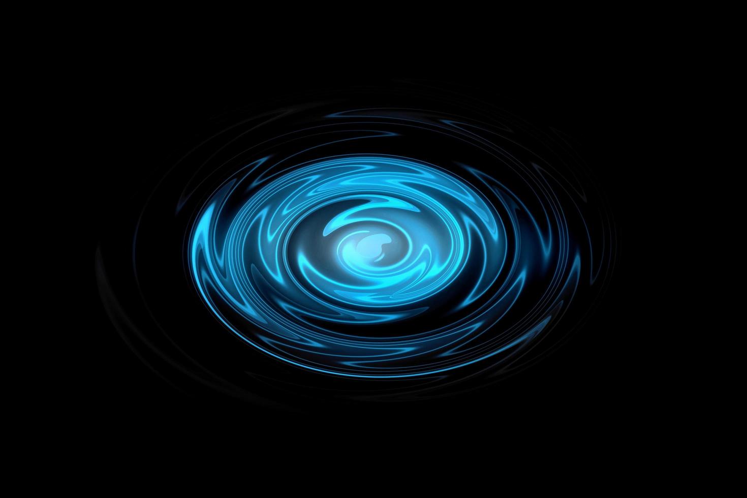 glödande blå virvel med ljus effekt på svart bakgrund, abstrakt bakgrund foto