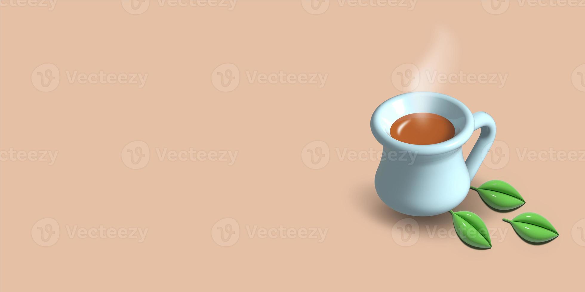 turkiskt te i en glaskopp 3d illustration foto