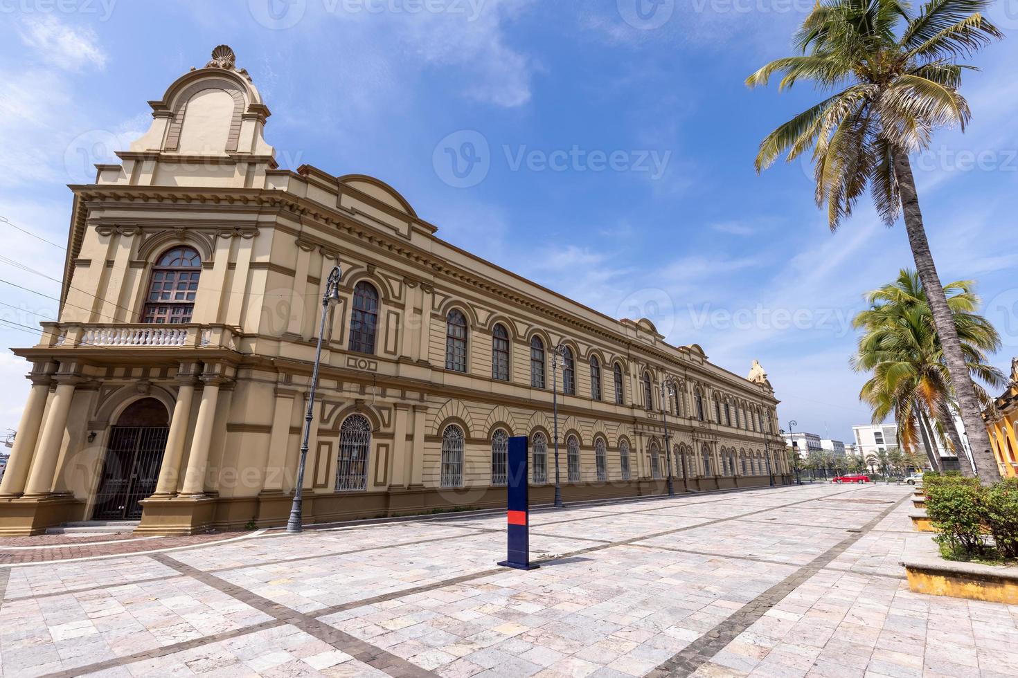 veracruz, färgglada gator och koloniala hus i historiska stadskärnan, en av stadens största turistattraktioner foto