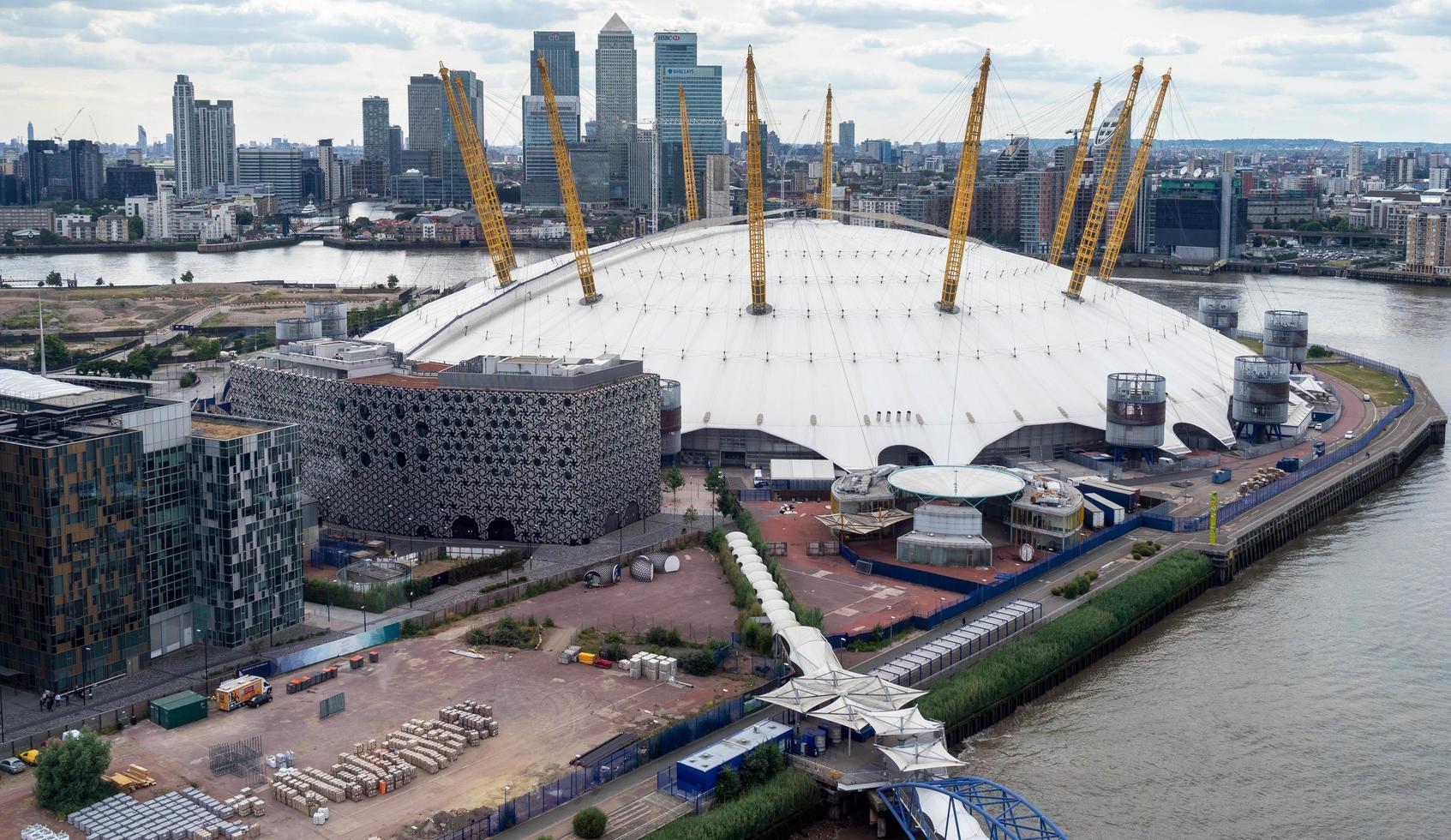 london, Storbritannien, 2014. utsikt över O2-byggnaden foto