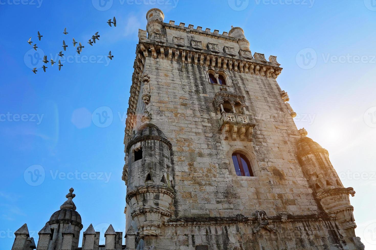 Lissabon, Portugal, Belem tornet vid floden Tagus foto