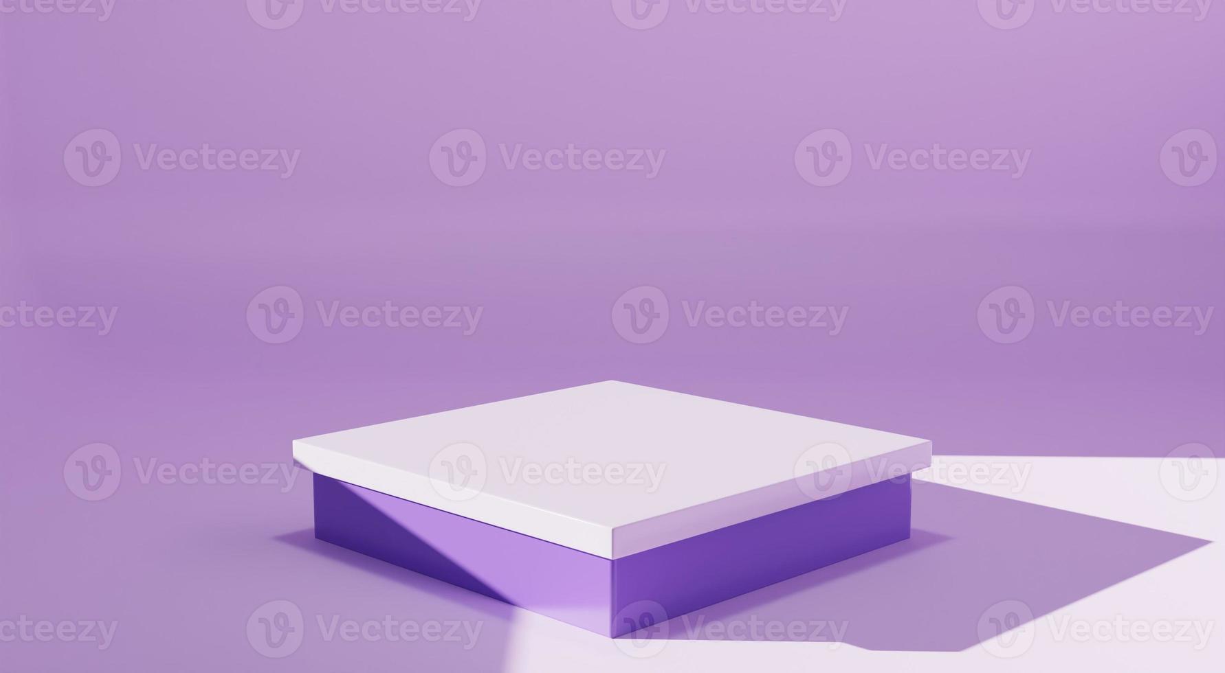 3D geometrisk lila podium för produktplacering foto