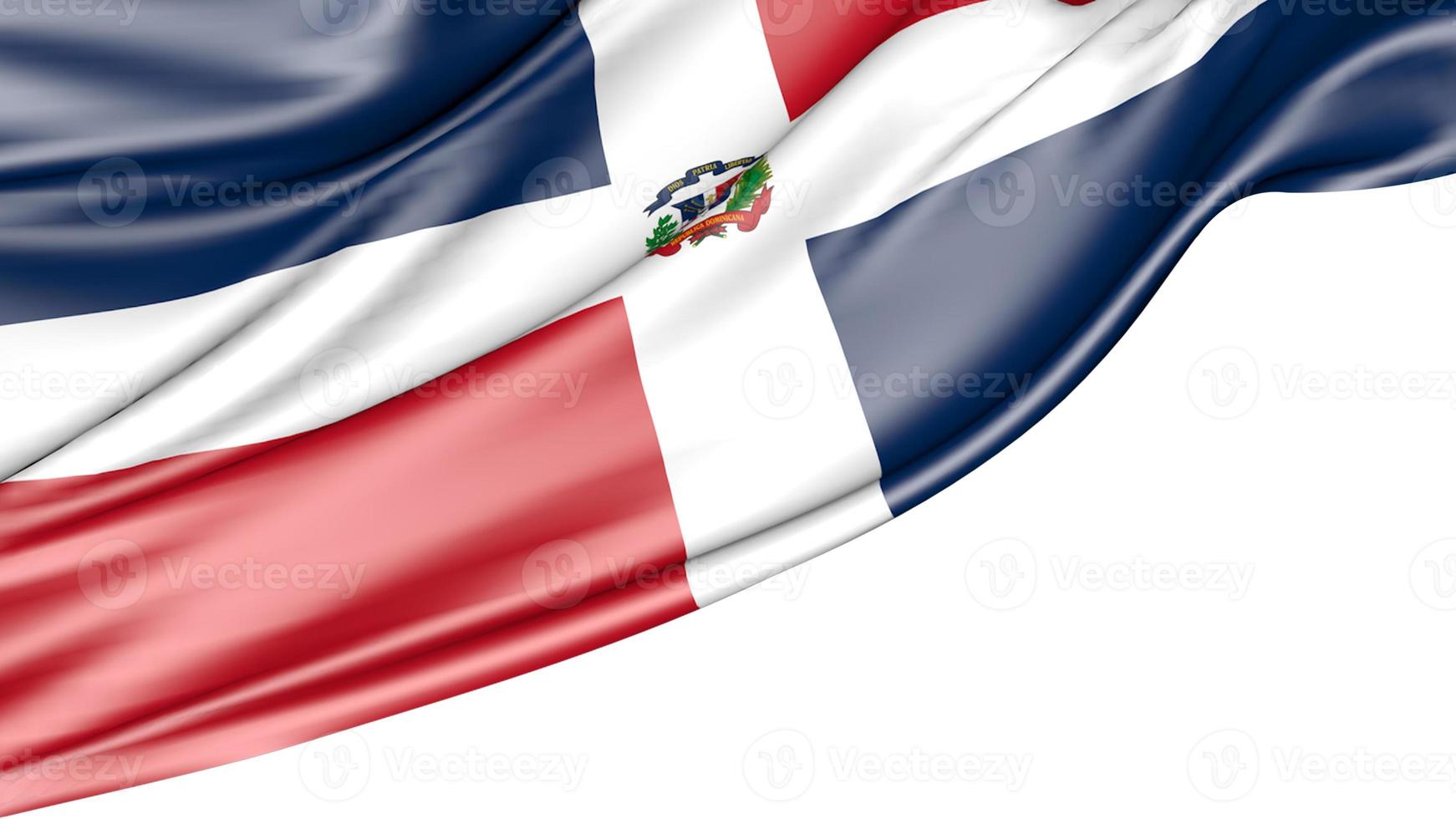 dominikanska flaggan isolerad på vit bakgrund, 3d illustration foto