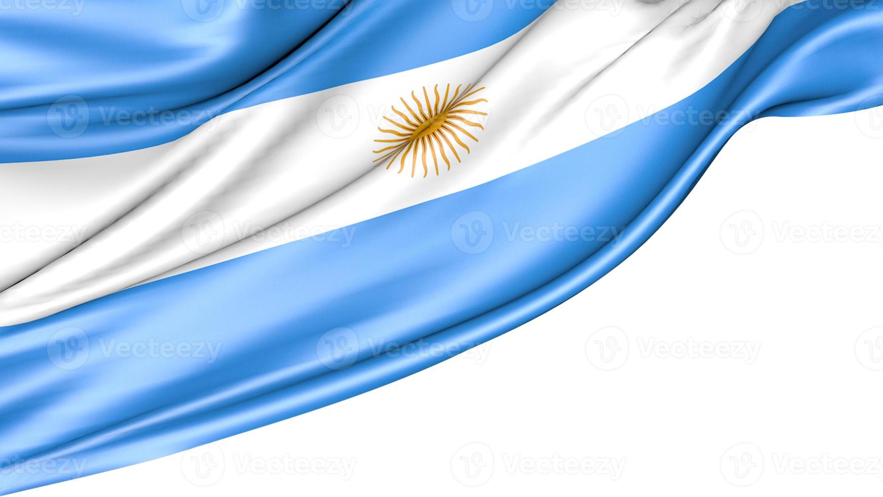 Argentina flagga isolerad på vit bakgrund, 3d illustration foto