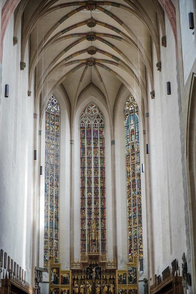 rothenburg ob der tauber, norra bayern, tyskland, 2014. interiörvy av st james kyrka foto