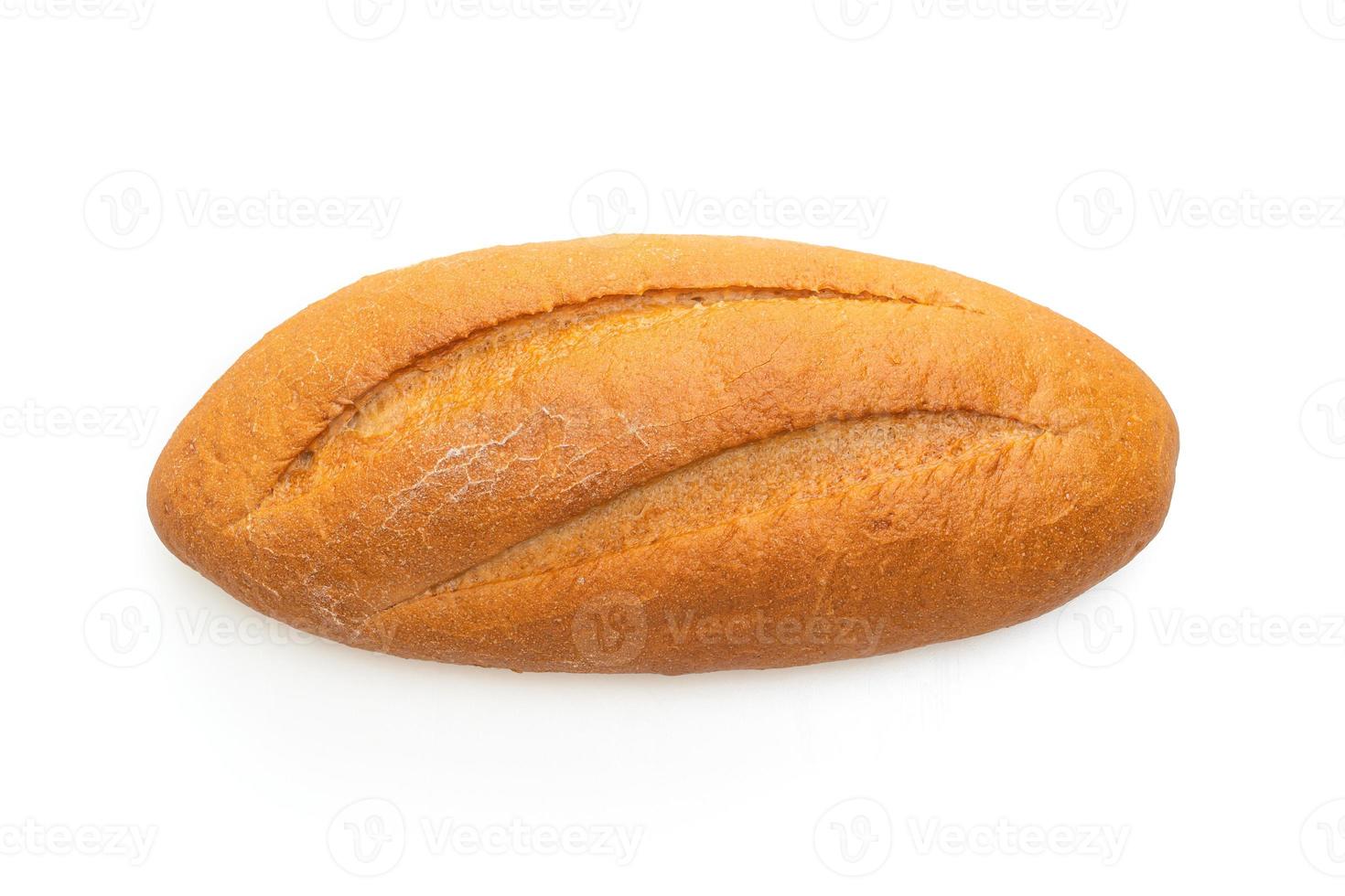 nybakat franskt baguettebröd på vit bakgrund foto