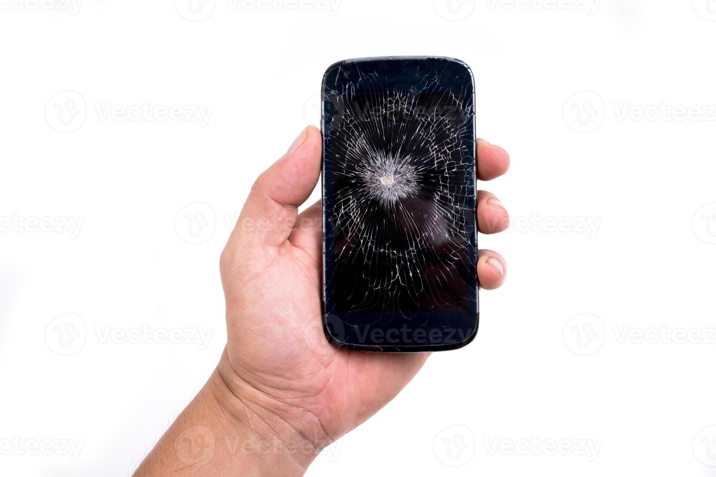 mobiltelefonens skärm är sprucken foto