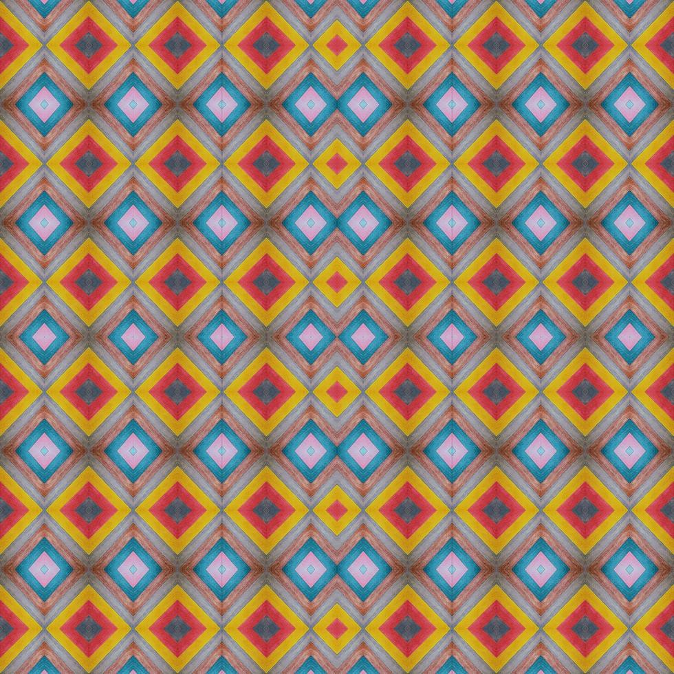 färgglad abstrakt fyrkantig bakgrund. kalejdoskop mönster av färgglada trägolv. gratis bakgrund. foto