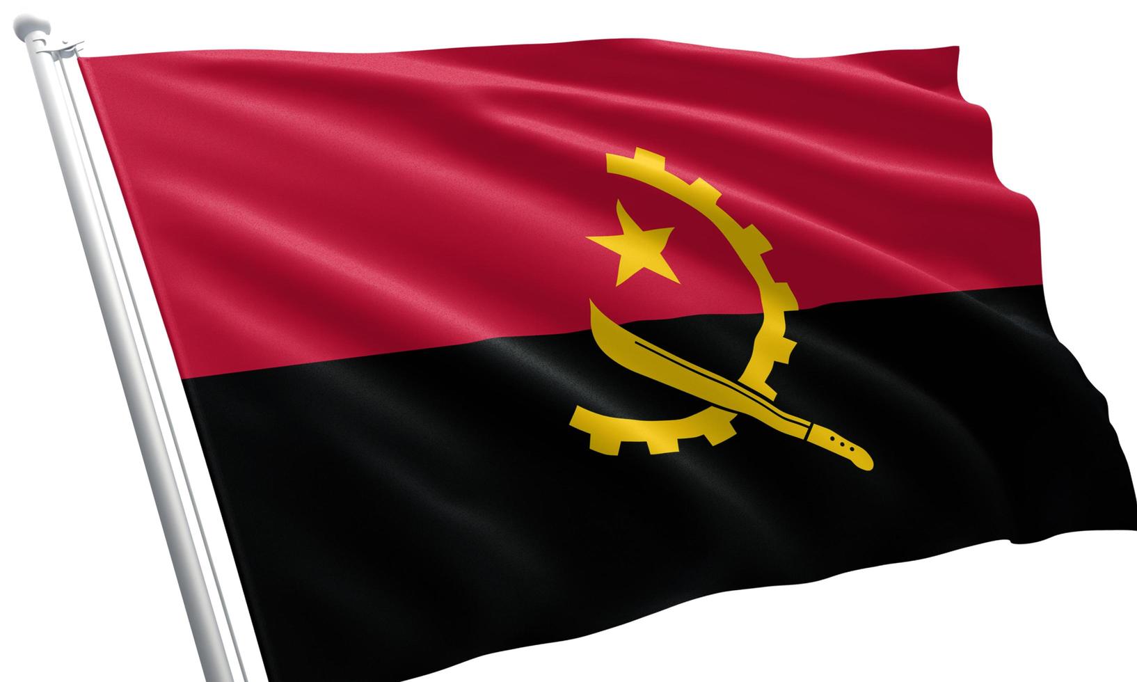 närbild viftar angolas flagga foto
