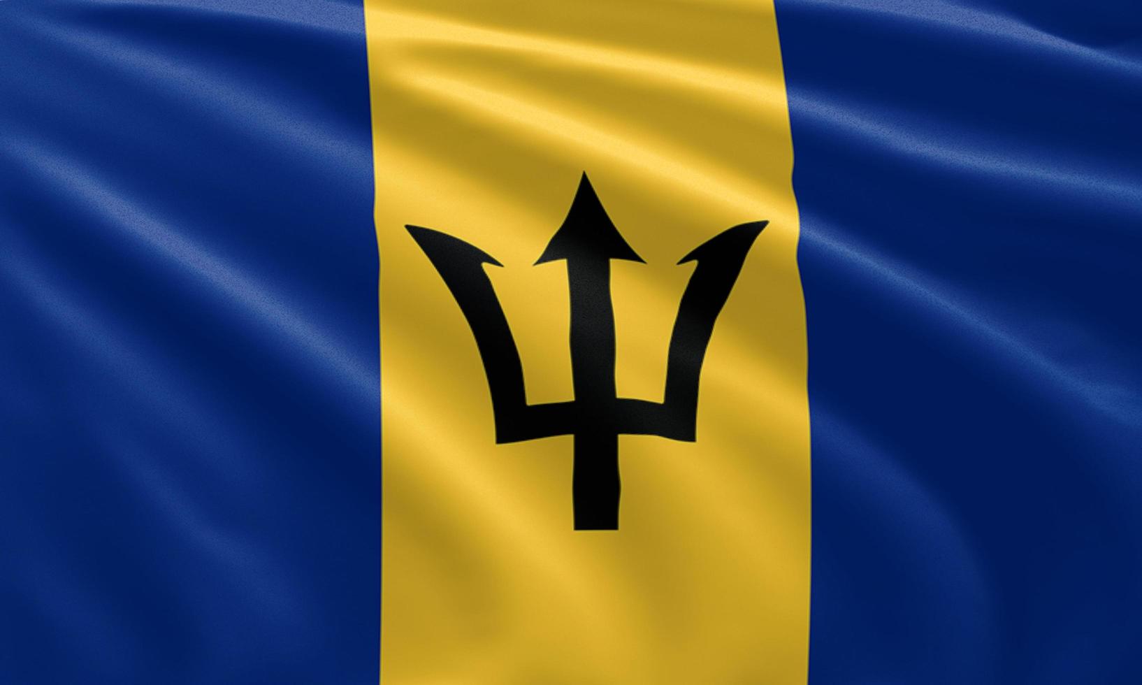 närbild viftande flagga Barbados foto