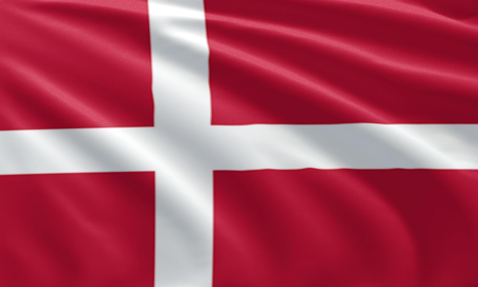 närbild viftande danmarks flagga foto