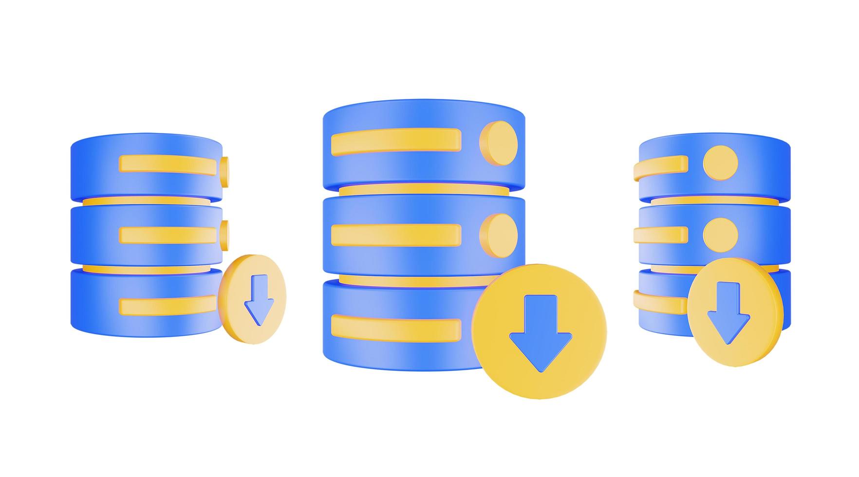 3D gör databasserverikon med isolerad nedladdningsikon foto