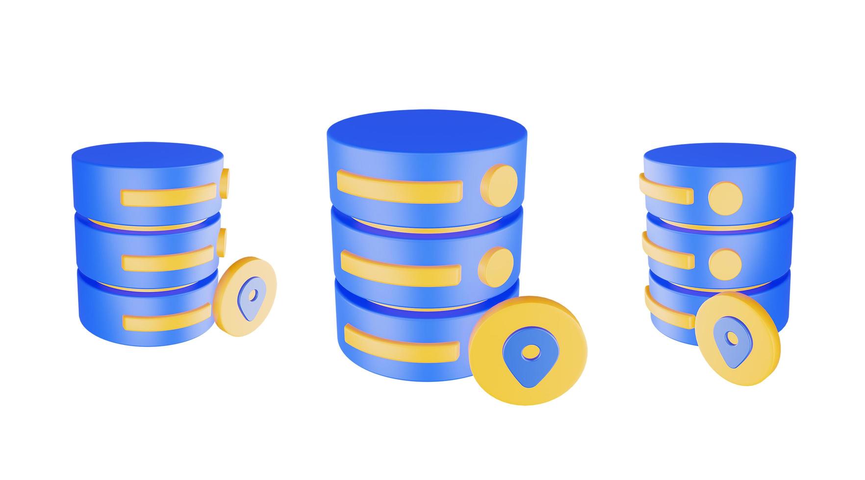 3D gör databasserverikon med isolerade kartikon foto