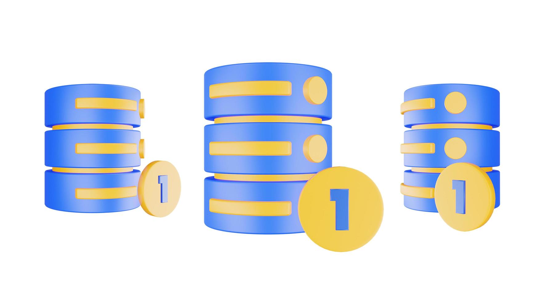 3D gör databasserverikon med en isolerad ikon foto