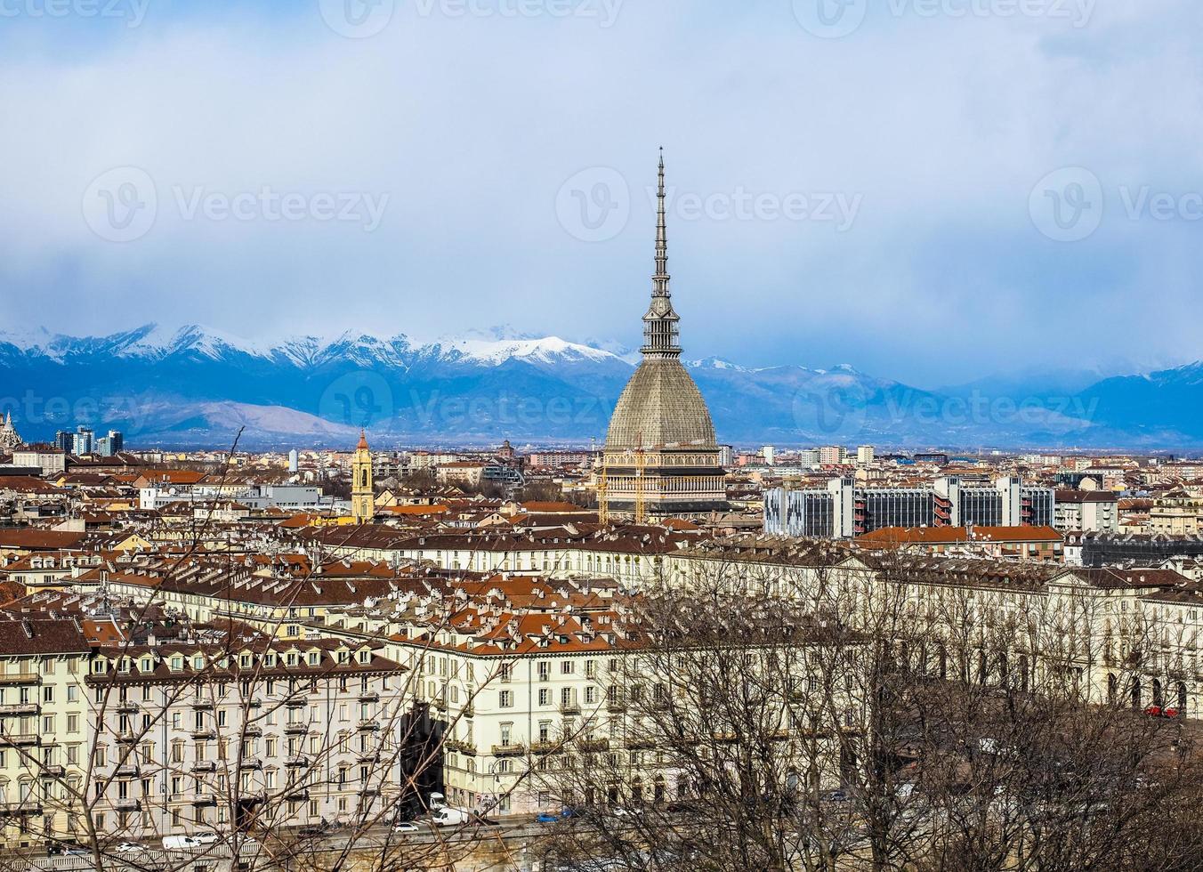 hdr flygfoto över turin foto