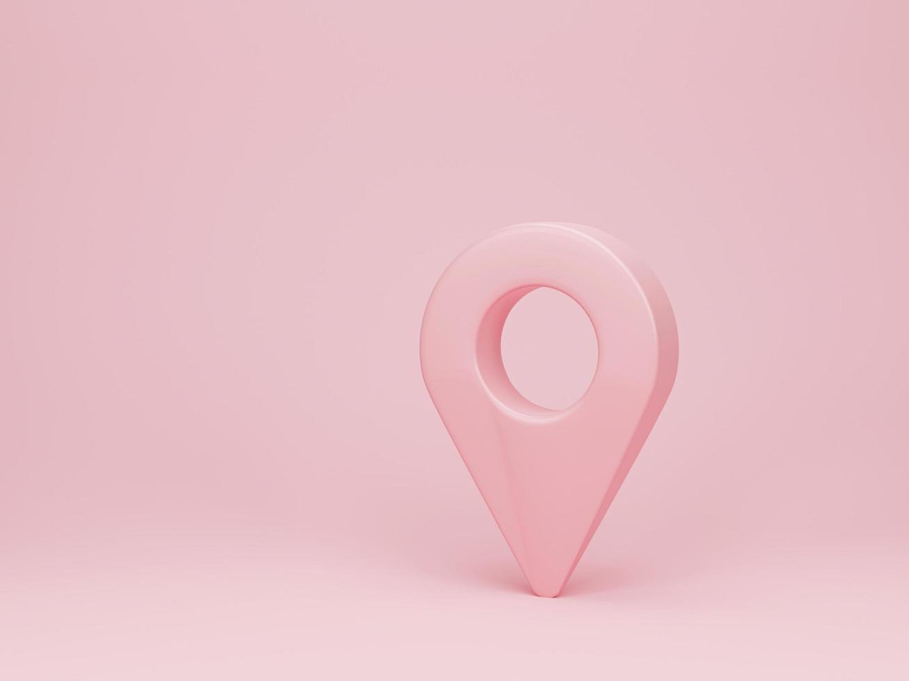 3D-rendering, 3D-illustration. platskarta pin gps-pekare. kartpekare på rosa bakgrund. foto