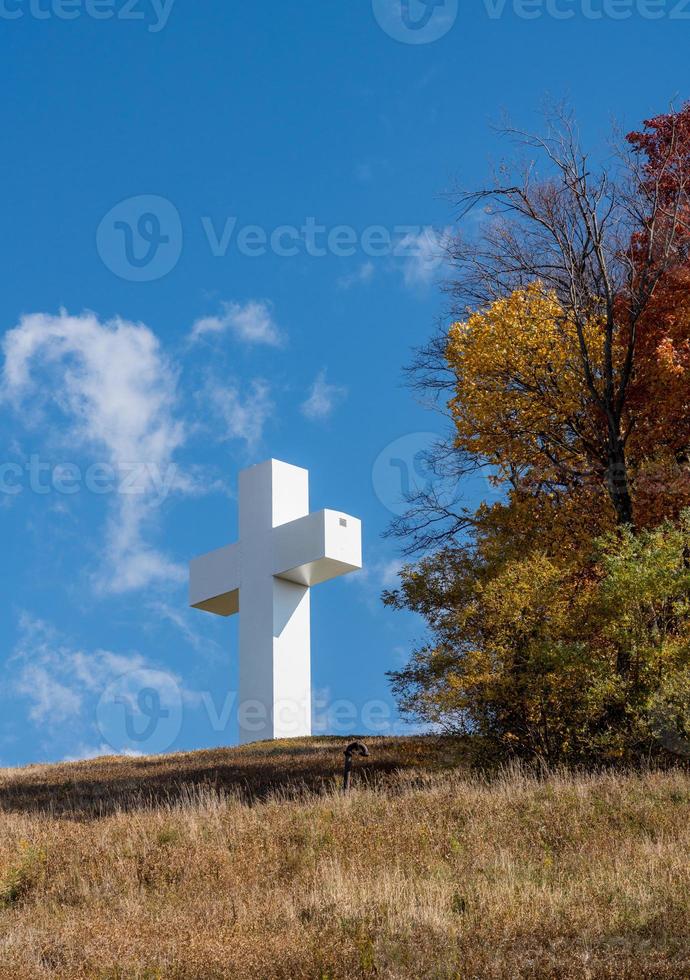 Kristi stora kors i jumonville nära uniontown, pennsylvania foto