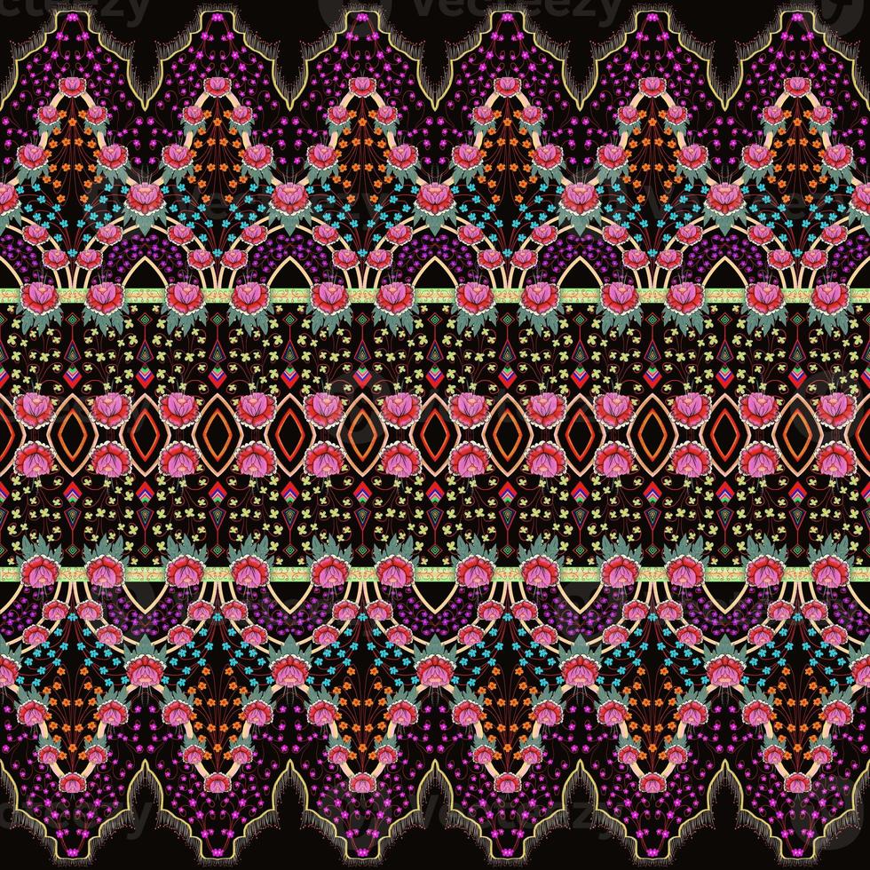vackra sömlösa mönster handgjorda ikat art.folk broderi och mexikansk stil. Aztekisk geometrisk konst prydnadstryck. foto mandalas mönster och bakgrund koncept.