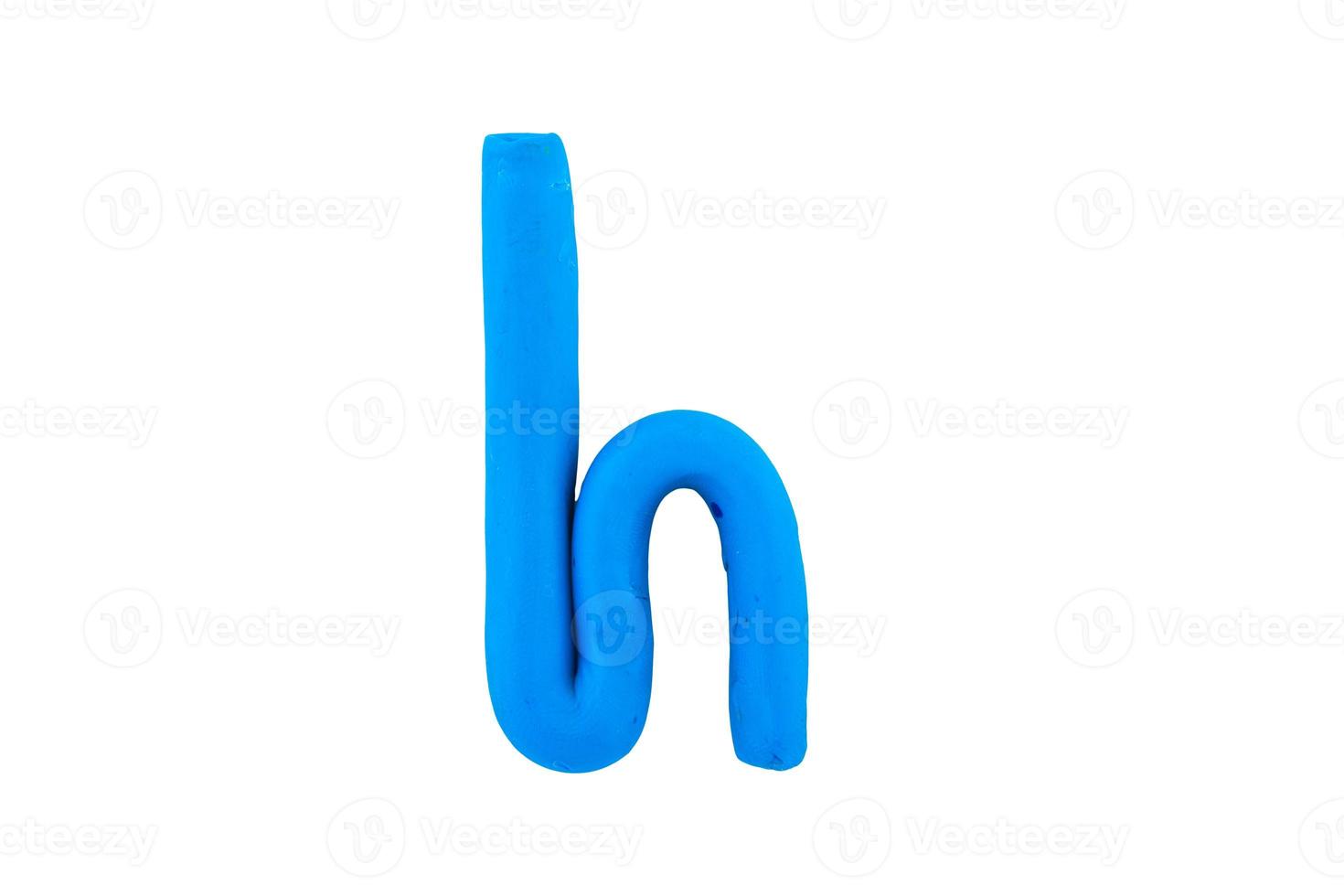 alfabet h engelska färgglada bokstäver handgjorda bokstäver gjutna av plasticine lera på isolerad vit bakgrund foto