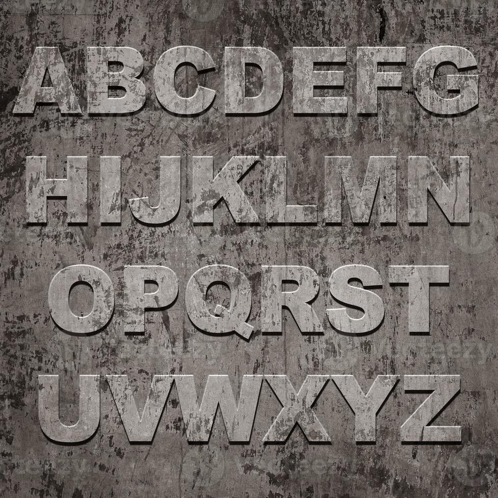 senare av alfabetet på grunge textur foto