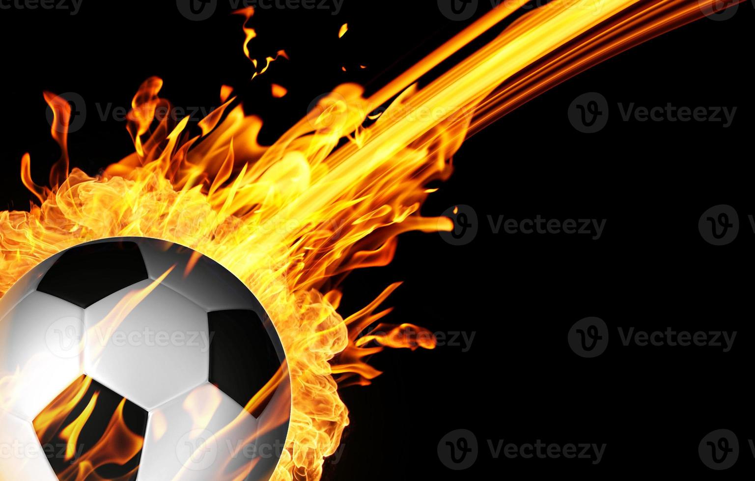 fotboll i brand lågor foto